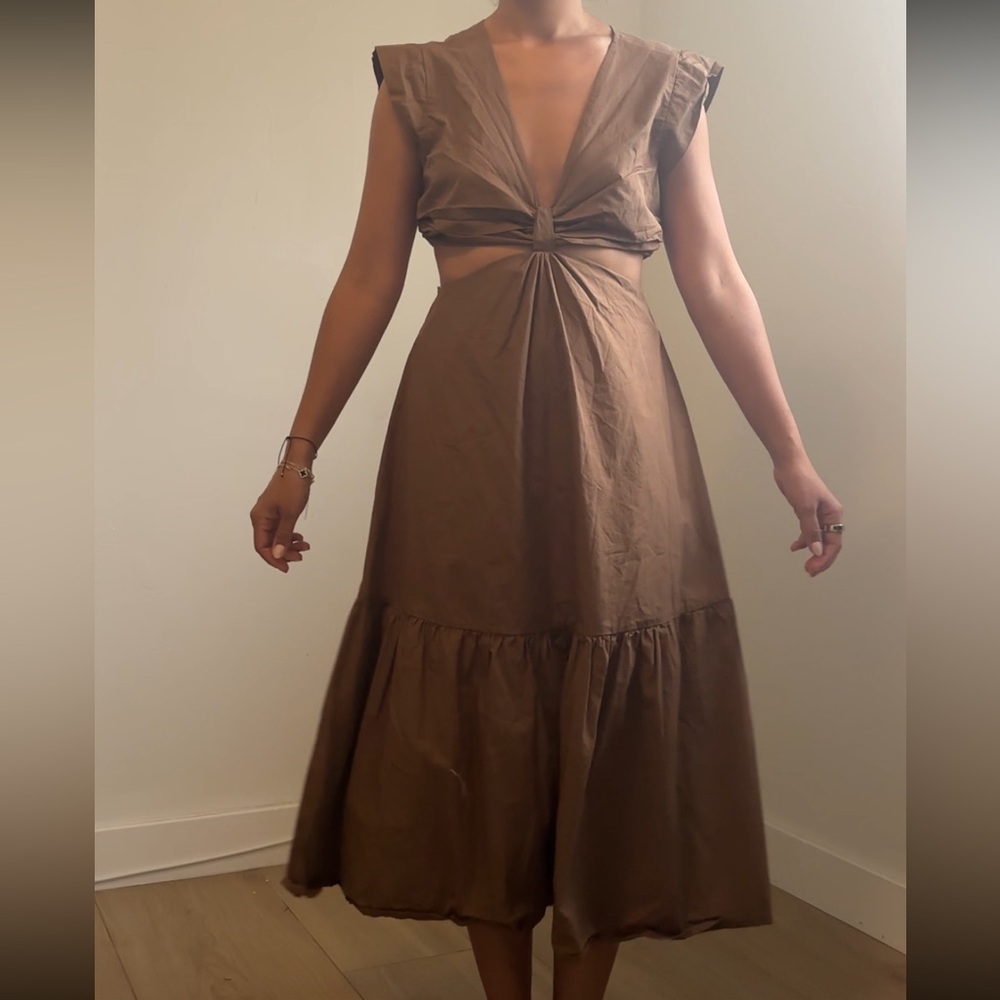 Brown midi dress